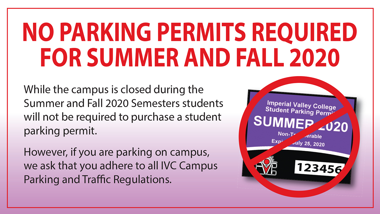 No Parking Passes Required for Summer and Fall 2020