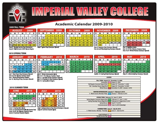 2009-10 IVC Academic Calendar